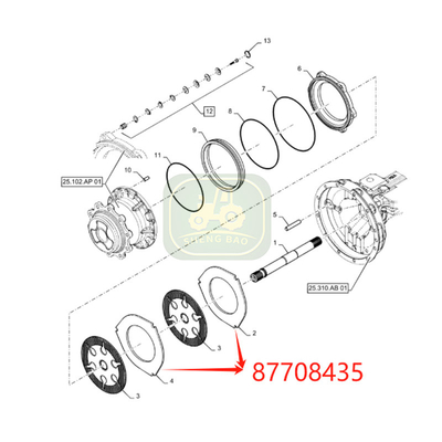 Front Drive Brake Differential 8mm 87708435 Brake Plate Untuk Backhoe Loader