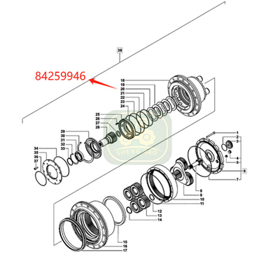 Planetary Hub Replacements 4T 84259946 Brake Disc Untuk Mesin