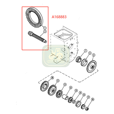 Bagian Transmisi Poros Depan 7/47 T A168883 Bevel Gear Untuk Backhoe Loader