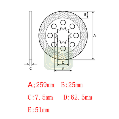 Sistem diferensial 15T 114622C2 Brake Disc Untuk Traktor