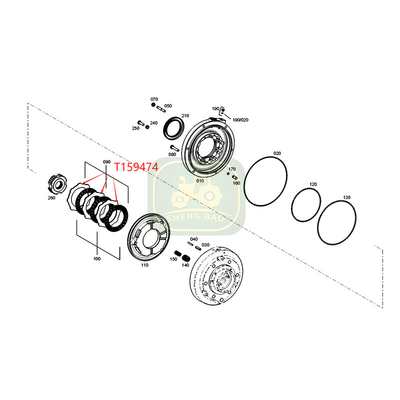 Sistem kopling T159474 Piring pendukung rem untuk  Backhoe Loader