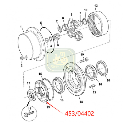 Bagian kemudi poros depan 453/04402 Ring Gear Untuk JCB backhoe loader