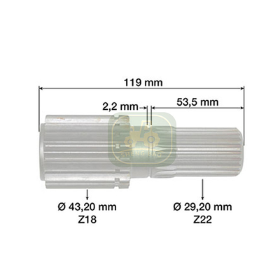 Bagian Poros Depan 18/22T L41123 Planetary Pinion Shaft Untuk JD Tractor