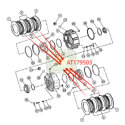Sistem kopling pengganti tahan lama AT179503 Brake Disc Untuk traktor