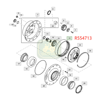 Sistem Penggerak 70T R554713 R229687 Ring Gear Untuk Traktor JD