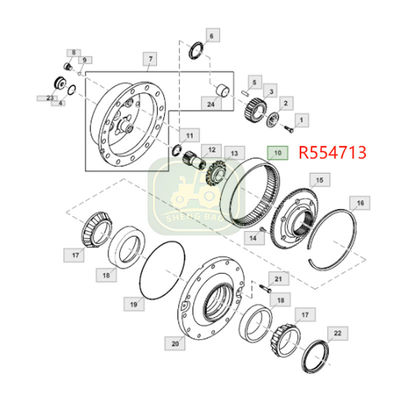 Penggantian Poros Depan 70T R554713 Ring Gear Untuk Traktor