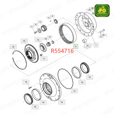 Penggantian Poros Depan 67T R554716 Ring Gear Untuk Traktor