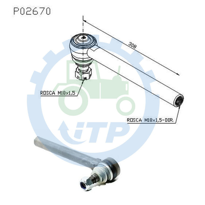 Backhoe Holland Baru 555E 575E 655E 675E LB75 Tie Rod 85805977